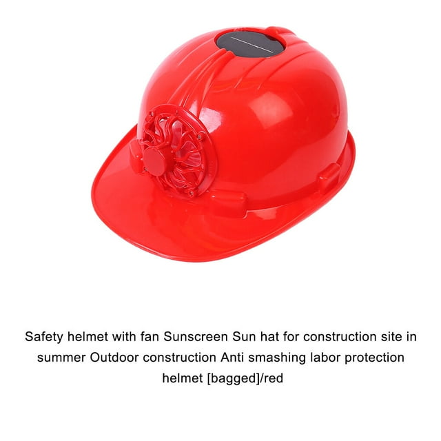 Solar-Powered For Head Sunscreen Fan Sun Hat Stability With Hat Labor Protection Polycrystalline Solar For Comfort Helmet Sunscreen Sun red