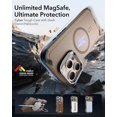 thumbnail image 3 of Pour iPhone 16 Pro Max Étui avec Support, Protection de Qualité Militaire 7X, Étui de Téléphone Magnétique Robuste, Compatible avec Accessoires MagSafe, Série Cyber, Noir, Or Rose, 3 of 5
