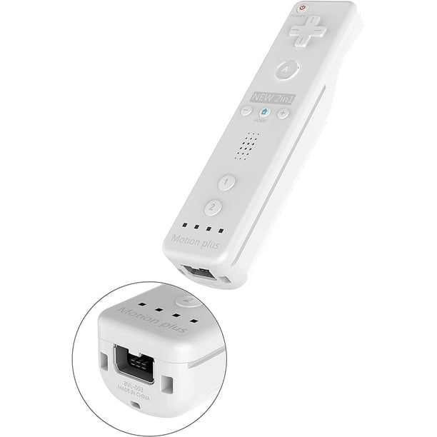 Manette Wii compatible avec Nintend Wii, Wii U avec Motion Plus, 1  télécommande Wii et manette Nunchuck avec étui en silicone et dragonne  (Blanc) 