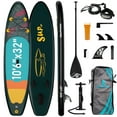 thumbnail image 5 of LNOW 10.6'x32" Super Wide Inflatable Stand up Paddle Board (SUP) Kit – Premium SUP with Pump, Paddle, Backpack – 6" Thick, 400lbs Capacity – for Lakes, Oceans, Yoga, Fishing – Lightweight & Portable, 5 of 12