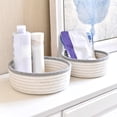 thumbnail image 2 of 2 Pieces Round Small Woven Baskets Set Organizing Mini Rope Basket for Nursery Gray, 2 of 8
