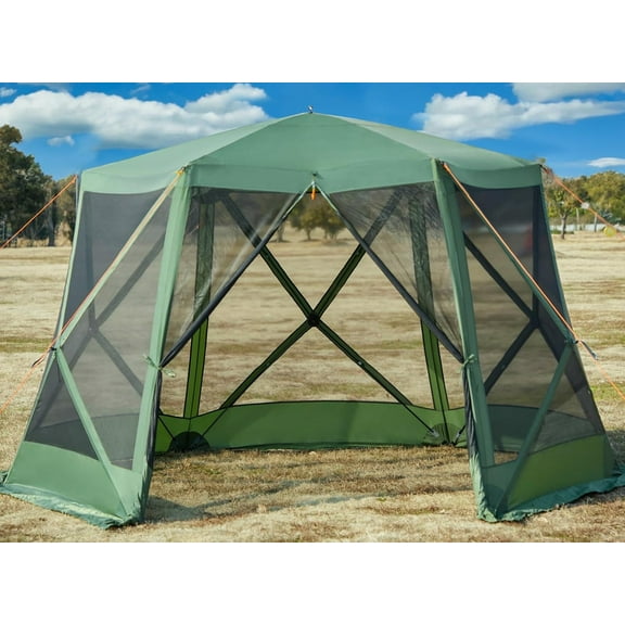 Pop up Screen House Tent for Camping 11.5 x 9.8 ft, Instant Screened Gazebo Canopy with Netting, Portable Shelter Enclosure for Outdoor, Backyard