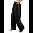 thumbnail image 2 of Pantalones de Paracaídas para Mujer, Pantalones Holgados de Pierna , Pantalones Deportivos con Cintura Elástica Y2K, Pantalones Deportivos, Ropa de Calle Negro S, 2 of 6