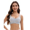 thumbnail image 5 of Unique Bargains Lace Front Closure Full Coverage Wirefree Bras D 42 Light Blue, 5 of 6