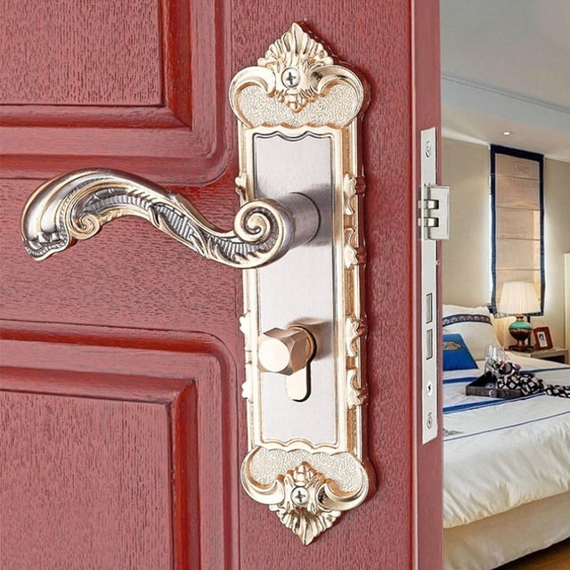 European Vintage Interior Door Lock Latch Bedroom Lever Lockset Hardware
