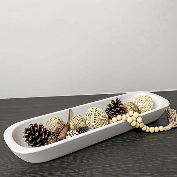 Wooden Dough Bowl Decor, Vintage Wooden Bowl Hand Carved Home Decor for Dining Table Center, Living Room, Kitchen Decor