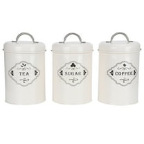 3-Piece Kitchen Storage Jar Set - Airtight Canisters for Coffee, Tea & Sugar