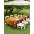 thumbnail image 3 of Outdoor Tablecloth with Umbrella Hole and Zipper, Fall Rectangle Table Cloth 54x80 Inch Waterproof Tablecloth, Thanksgiving Pumpkin Sunflower Maple Leaf Bird Picnic Table Cover for Patio Camping, 3 of 7