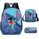 thumbnail image 2 of Juego de 3 piezas Disney Lilo & Mochila de puntada, bolso de hombro, estuche de lápices, bolso escolar para estudiantes, bolsas de viaje para ordenador portátil de puntada de dibujos animados para hola suerte unisex, 2 of 2