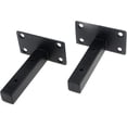 thumbnail image 1 of GFDYREE 2Pcs Stainless Steel Floating Shelf Brackets 4 Inch Concealed Hidden Shelf Support Decorative Shelving for Mounting Wood Shelves, Includes Screws & Wall Anchors, Black, 1 of 4