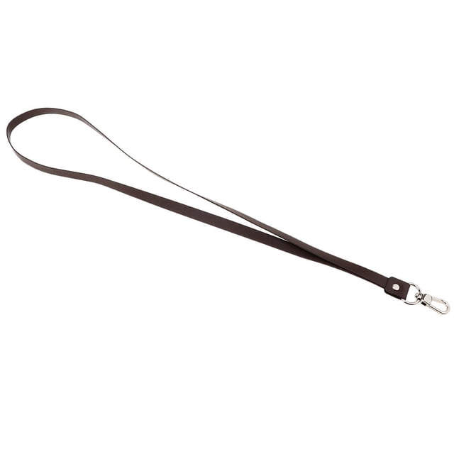Correa de cuello de cuero PU Correa Clips de metal para tarjetas de identificación Insignias Café Sunnimix Cordones con clip