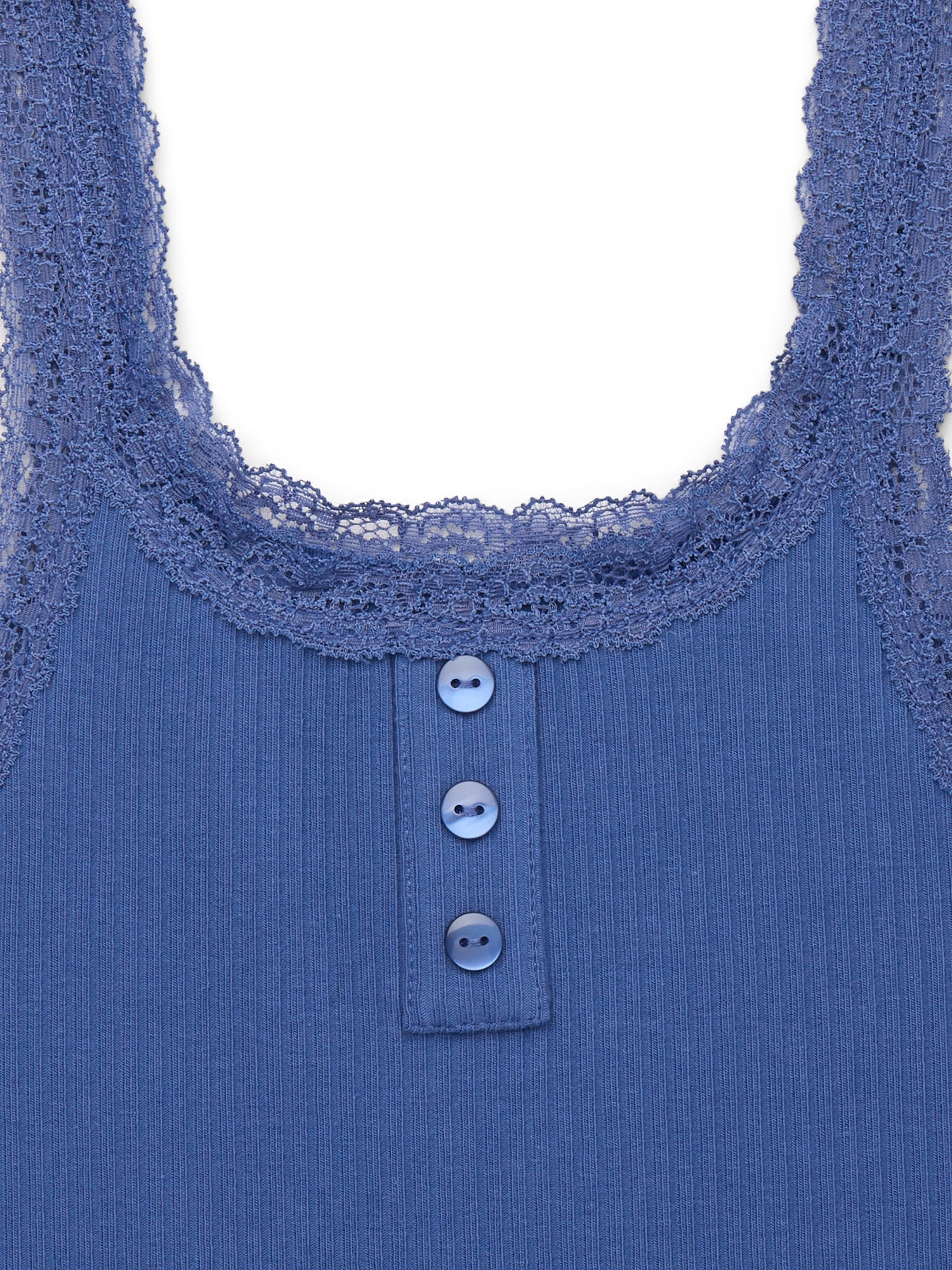 Wonder Nation Tween Girls Henley Tank Top with Lace Trim, Sizes 4-18