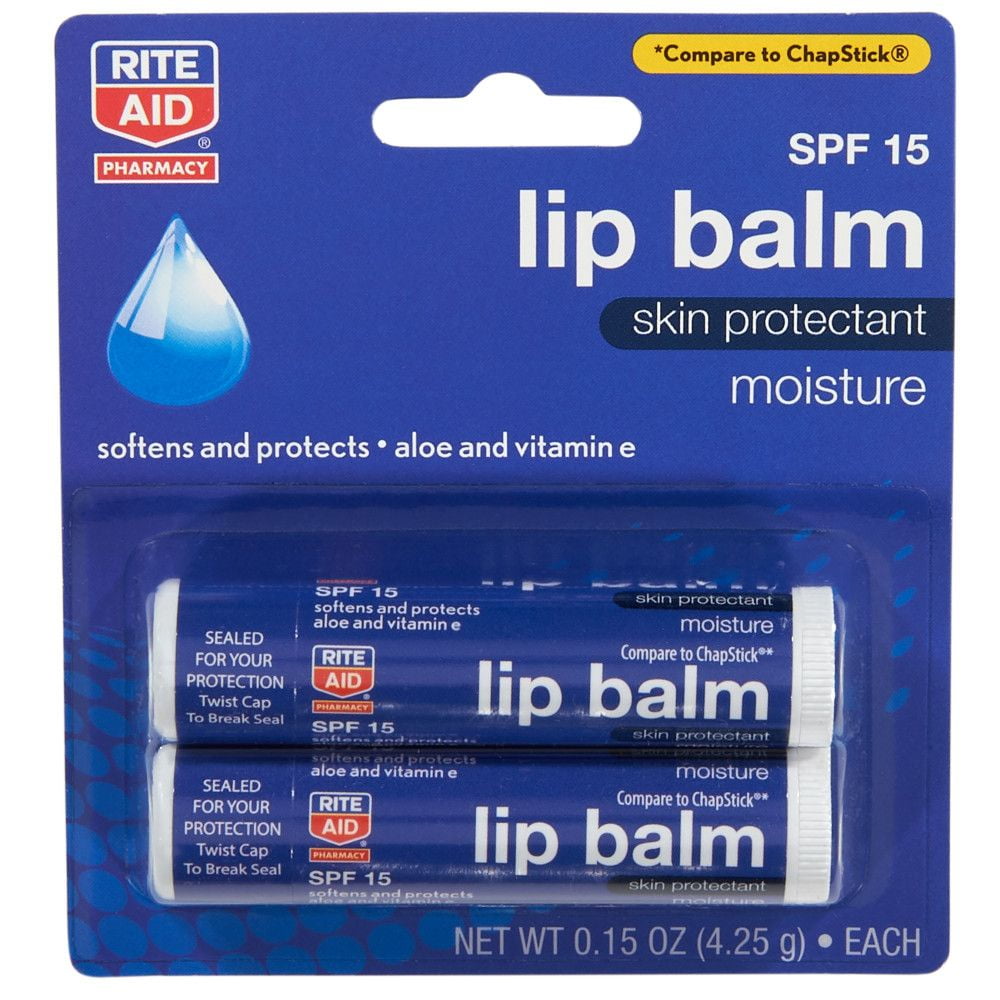 Rite Aid Lip Balm with Skin Protectant Moisture, Contains Aloe and
