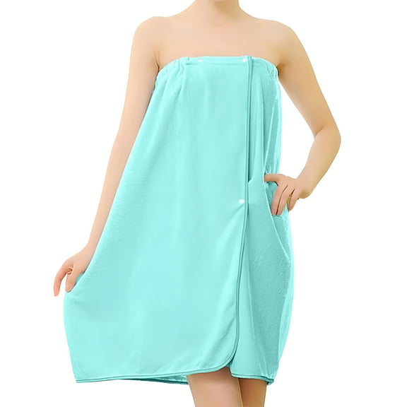 AUQ Women's Bathrobe Lightweight Terry Body Shower Wrap Towel Spa Soft Beach Cover Up Green One size fits all