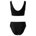 thumbnail image 6 of Xmyrz Swimsuit Women Bathing Suits Two Piece Scoop Neck Solid Recreation Brief Crop High Waist Bottoms Swimwear Young Adult Swimsuits, 6 of 7
