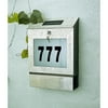 Solar-Powered Mailbox With House Numbers, Stainless Steel