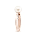 thumbnail image 3 of Angara Freshwater Cultured Pearl Ring with Flush-Set Diamonds in 14K Rose Gold for Women | June Birthstone Jewelry for Her, 3 of 8