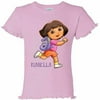 Personalized Dora the Explorer Running Toddler Girl Ruffle Tee, Pink