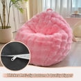 thumbnail image 6 of LIFEREVO Fluffy Faux Rabbit Fur Bean Bag Cover (No Filler), Soft Luxury Fuzzy Stuffed Animal Storage Bubble Large Bean Bag Chair for Plush Toys, Shaggy Furry Beanbag Cover Girls Adults 3ft, Pink, 6 of 7