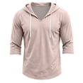 thumbnail image 7 of Lightweight 3/4 Sleeve Pullover Hoodies for Men Loose Fit V Neck Drawstring Casual Daily Beach Sweatshirts Watermelon Red M, 7 of 7