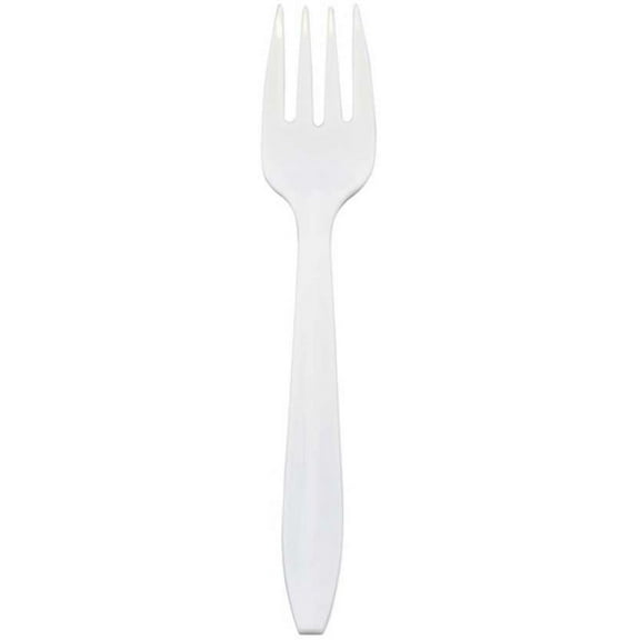 Bunzl Prime Source Heavy Weight Polypropylene Disposable White Fork - Bulk Pack -- 1000 per case.
