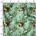 thumbnail image 2 of Soimoi Floral Print, Silk Fabric, Decor Sewing Fabric by The Yard 42 Inch Wide,Decorative Fabric for Shirts Suits Ties, Green & Brown, 2 of 6