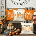 thumbnail image 3 of Orange 20x20 Throw Fall Pillow Covers Set of 4, Maple Leaf Pumpkin Decorative Holiday 20 x 20 Autumn Cushion Covers Thanksgiving Pillow Case for Indoor Home Bedroom Couch Sofa Decor, 3 of 6