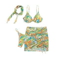thumbnail image 4 of DPTALR Robe de Bain une-Pièce à Bretelles pour Femmes avec Culotte Maillot d'Été pour Dames pour Filles Gaze à Rayures, 4 of 4