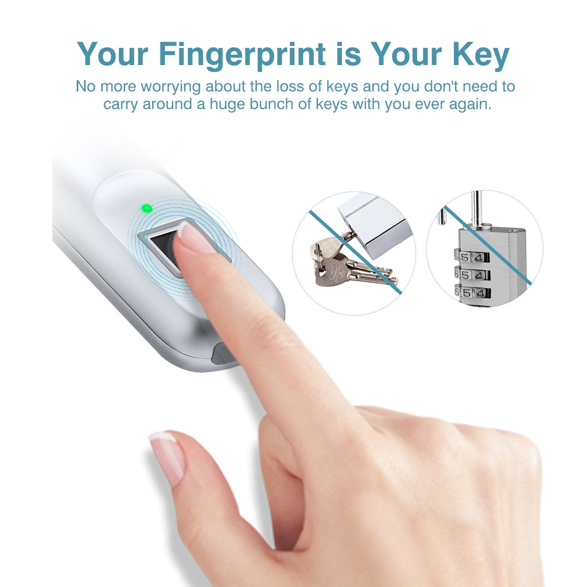 Fingerprint Padlock IP65 Waterproof Anti-Theft Keyless Padlock Smart Security Lock for Outdoor Suitcase Backpack