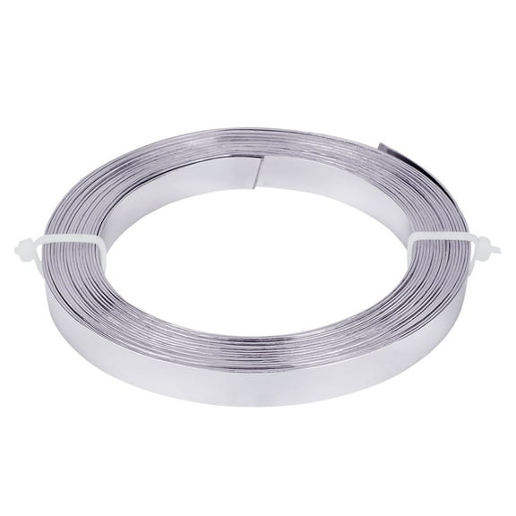 16.4 Feet 0.39inch Wide Flat Aluminum Silver Jewelry Craft Wire for Jewelry Making