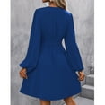 thumbnail image 2 of jinghuiyue Women Long Sleeve Dresses Casual V Neck A-line Midi Dress with Elastic High Waist XL, 2 of 4