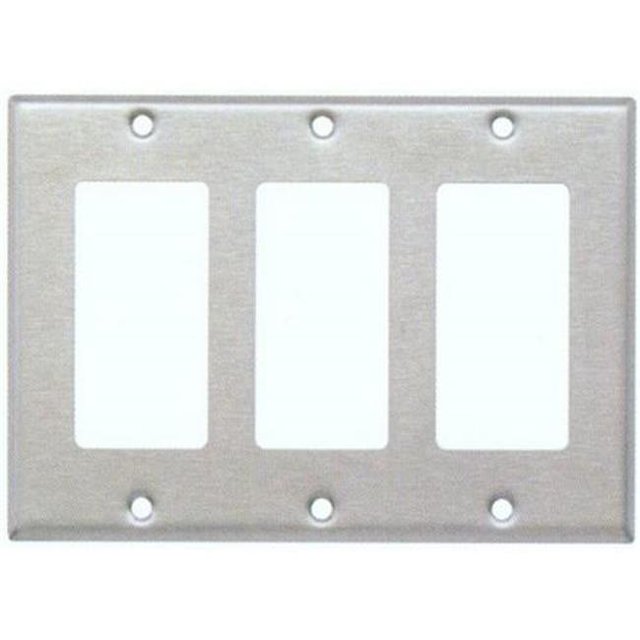 Morris Products 83823 304. Plaques Murales en Acier Inoxydable 3 Gang Decorative-GFCI