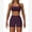 Purple, variant on IBTOM CASTLE Workout Sets for Women Square Neck Halter Sports Bra High Waist Biker Shorts 2 Piece Gym Yoga Outfits S Black