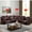 Red, variant on TrumanPick Power Electric Recliner Leather Sofa Chair Set with LED Lights Couches for Living Room Furniture with USB Port, Cup Holders, Off White