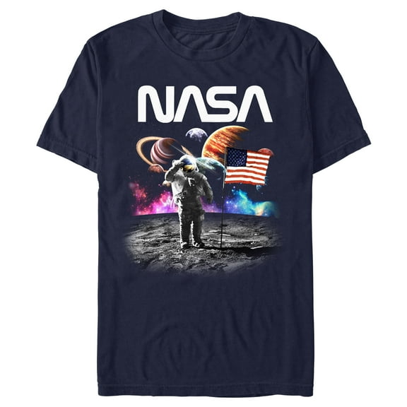 Men's NASA Astronaut Moon Flag  Graphic T-Shirt