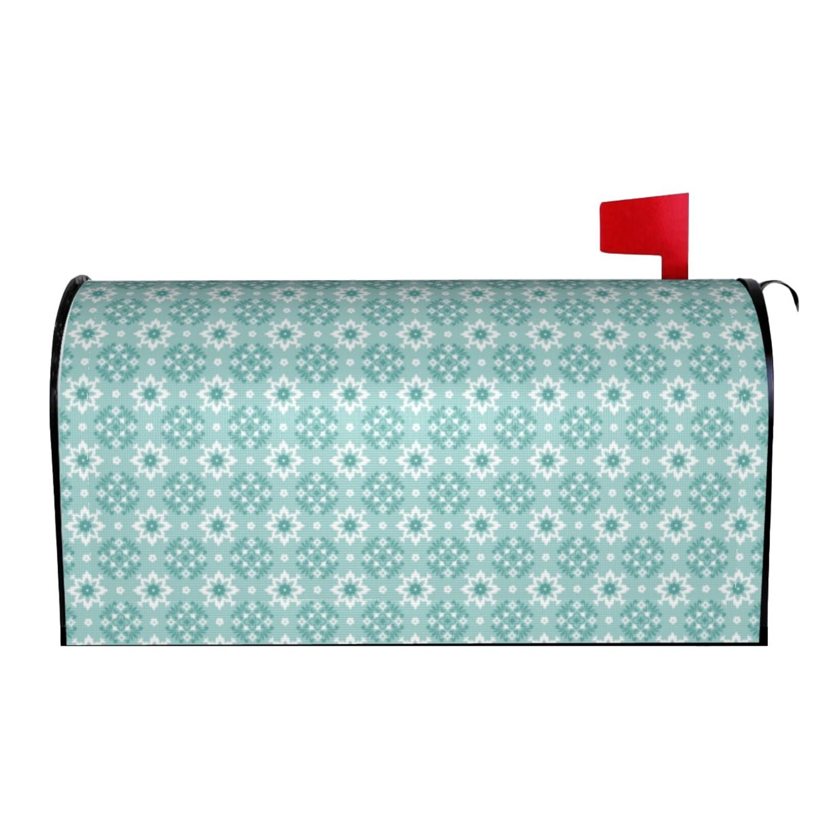 Xecao Blue Print for Mailbox Cover with Magnetic Strips, Waterproof and Sunscreen, Adds a Decorative Touch to Your Garden Yard.