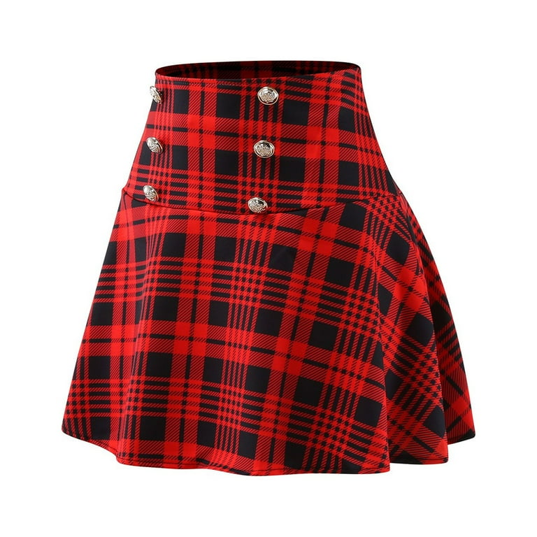 Plaid skater top skirt queen size