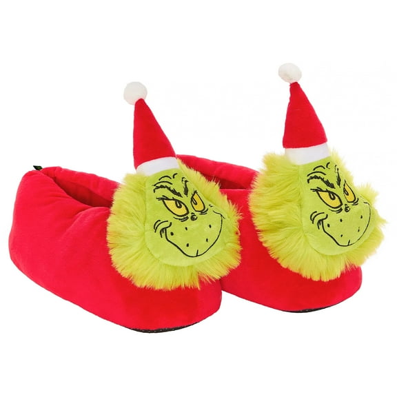 Dr. Seuss The Grinch Who Stole Christmas Character Santa Grinch Slippers For Adults