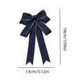 thumbnail image 3 of Lilixerw Satin Christmas Bow, Navy Blue Multi Loop Bow With Gold Edge And Pointed Tails, 5.12x7.09 Inch, for Tree Wreath Door Stair Decoration, 3 of 7