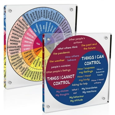 Feeling Wheel for Adults, Acrylic Emotion Chart, Colorful Mental Health Decor, Social Work Wall Art