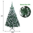 thumbnail image 3 of 7ft Snow Flocked Hinged Artificial Pine Christmas Tree with Solid Metal Stand, Xmas Full Tree for Indoor and Outdoor(7FT/Snow), 3 of 7