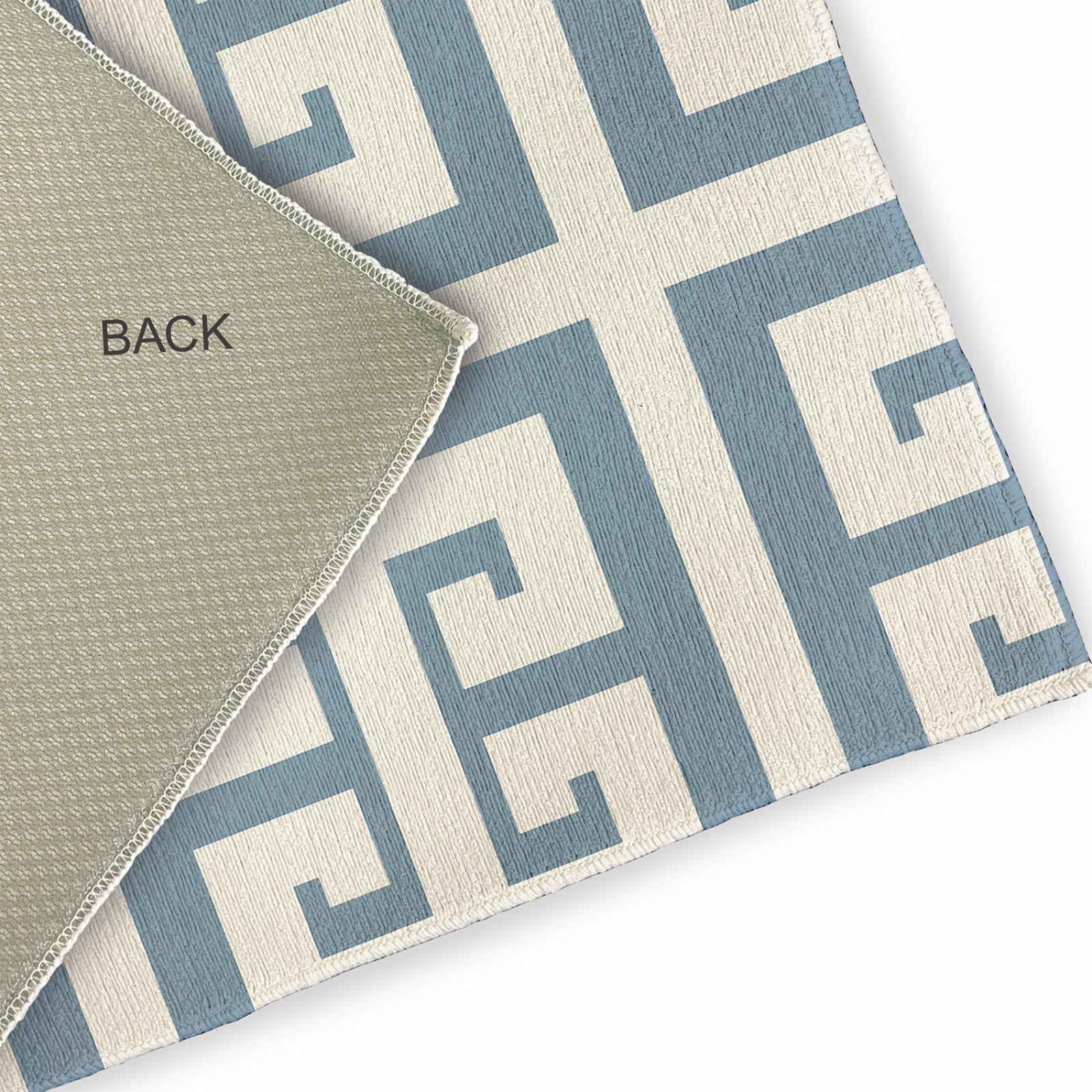 Simply Daisy 5' Round Greek Key Patterned Indoor/Outdoor Rug, Sage