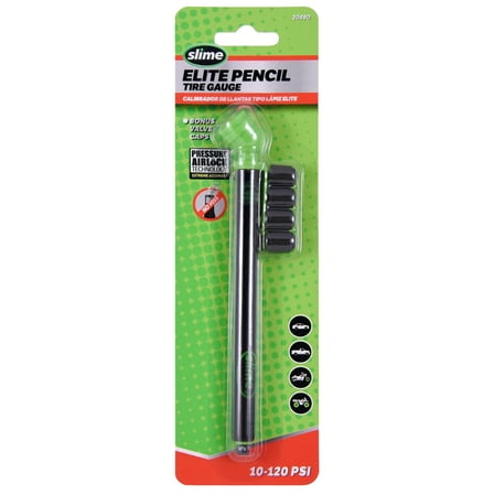 Slime Elite Pencil Tire Gauge (10-120 Psi) Black - 20490