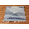 thumbnail image 4 of Casavani Cotton Durrie Dining Room Area Carpet, Blue 12x18 feet, 4 of 6