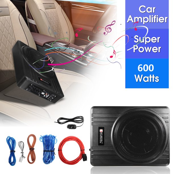 10'' 600W 12V 4Ω Under Seat Car Audio Active Subwoofer Powered