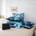 thumbnail image 6 of Homewish Vintage Camouflage 7pcs Bedding Comforter Set,Watercolor Splatter Ink Queen Bedding Sets,Blue Cayn Black Queen Sheet Sets For Boys Teens,Ultra Soft Home Decor Reversible, 6 of 8