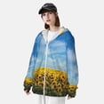 thumbnail image 4 of Pofeuu Blooming Sunflower Field Print Sun Protection Outdoor Lightweight Full Zip UV Cooling Hoodie Long Sleeve Summer Clothing for Outdoor Hiking-X-Large, 4 of 5