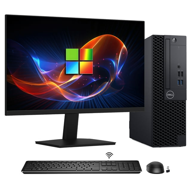 Dell OptiPlex 3070 SFF (Petit Format) PC de Bureau - Processeur Intel Core I5 8e Gén jusqu'à 4,10 GHz - Moniteur FHD 24 Pouces 16 Go de RAM - SSD NVMe 1 to - Ordinateur HDMI Windows 11 Pro (Remis à Neuf)