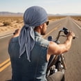 thumbnail image 3 of Quick Dry Breathable Sports Tie Head Scarf, Lightweight Sweat Wicking Cycling Skull Cap, Adjustable Sun Protection Head Wrap for Hiking Camping Running Motorcycle, 3 of 8