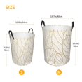 thumbnail image 3 of Fotbe Elegant Gold Leaf Pattern Cesto de Ropa con Asas, Cesto Impermeable de Gran Capacidad, Bolsa de Lavado para Dormitorio, Cesto de Ropa con Ruedas y Asas-Medium, 3 of 6